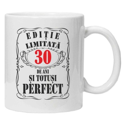 Cana alba personalizata &amp;quot;editie limitata&amp;quot;, 30 ani, INOVATIX&amp;reg;. 330ml foto