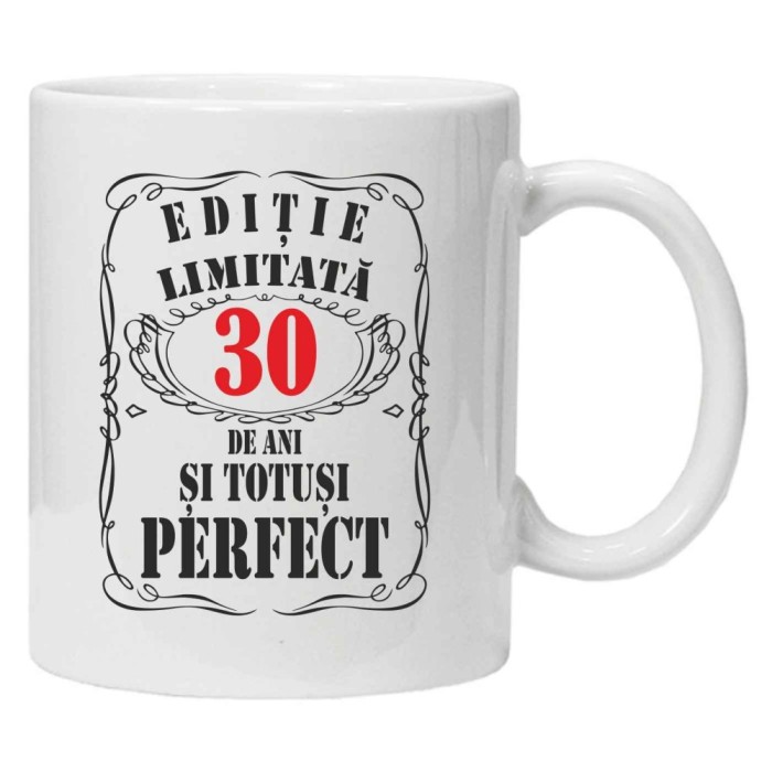 Cana alba personalizata &quot;editie limitata&quot;, 30 ani, INOVATIX&reg;. 330ml