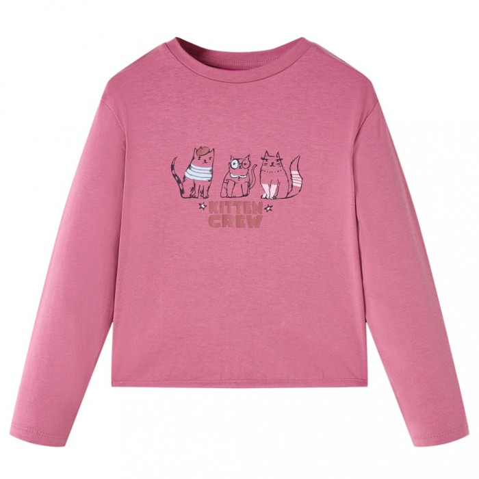 Tricou pentru copii cu m&acirc;neci lungi, zmeuriu, 116