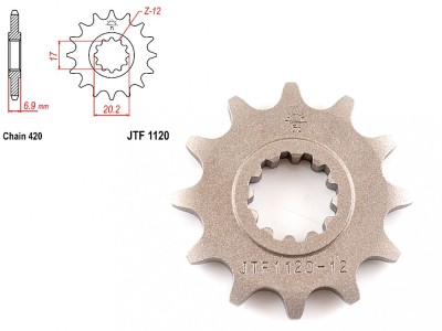 Pinion transmisie fata 420/12T, JTF1120 foto