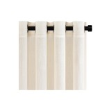 Perdele crem din in, perdele pentru living, perdele din voal semi-transparent cu inele, ușoare, 140 x 225 cm, set de 2 perdele cu bandă de sus