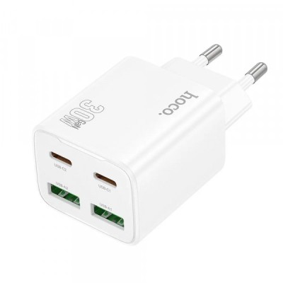 Incarcator Retea HOCO N56, 20W, 3A, 2 x USB-A - 2 x USB-C, Alb foto
