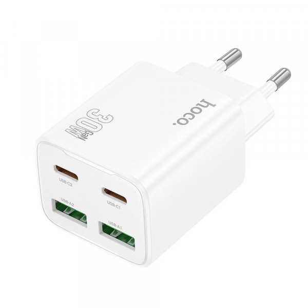 Incarcator Retea HOCO N56, 20W, 3A, 2 x USB-A - 2 x USB-C, Alb