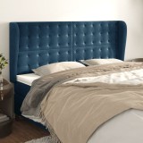 VidaXL Tăblie pat cu urechi albastru &icirc;nchis 183x23x118/128 cm catifea 3118454