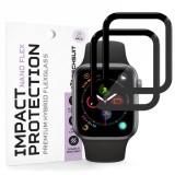 Folie Protectie Techsuit Nano Flex pentru Apple Watch 40mm Series, Set 2 bucati, Plastic, Neagra