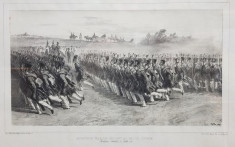 Auguste Raffet (1804-1860) - Infanterie Valaha defiland in pas alergator, 11 Iulie 1837 foto