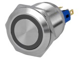 &Icirc;ntrerupător Anti-Vandalism ONPOW, IP65, LED Inelar Roșu 230V, Oțel Inoxidabil, Montaj &Oslash;22mm, ON-ON