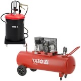 Yato YT-07069 + YT-23320 - Pompa pneumatica pentru gresat 45 l + Compresor cu ulei 2200 W 200 l 360 l/min 10 bar