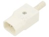 Conector alimentare AC C14 BULGIN 10A 250V Tata Montare Cablu PX0686/WH Poliamida