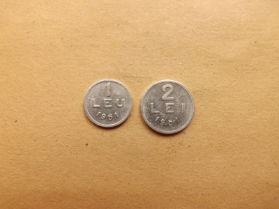 Romania - Set 1 Leu 1951 si 2 Lei 1951 foto