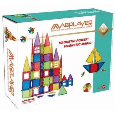 MAGPLAYER Set de constructie magnetic - 70 piese foto