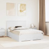 VidaXL Cadru de pat cu headboard Alb 140 x 200 cm Lemn compozit 3409649