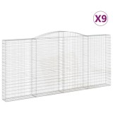Cumpara ieftin Cosuri gabion arcuite 9 buc, 400x30x180/200 cm, fier galvanizat