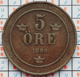 Suedia 5 ore 1896 - Oscar II (large letters) - km 757 - D001, Europa