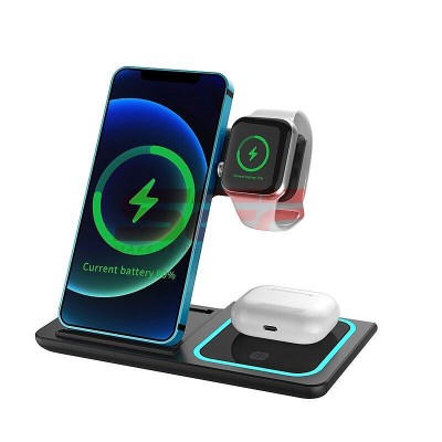 Incarcator retea wireless pliabil Fast Charge 3 in 1 15W X455 foto