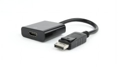 CABLU video GEMBIRD, adaptor DisplayPort (T) la HDMI (M), 10cm, rezolutie maxima Full HD (1920 x 1080) la 60Hz, negru, &amp;quot;AB-DPM-HDMIF-002&amp;quot; (timbru verd foto