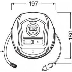 Compresor Auto 12v 120 W Cu Afisaj Digital Tyreinflate 450 Osram Ams-osram OTI450