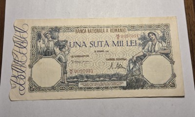 100000 lei 1946 Decembrie XF foto