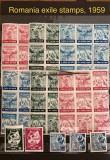 Emisiuni filatelice exil Romania, anul 1959 (incomplet), OFERTA RARA