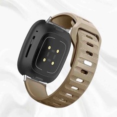 Curea din silicon compatibila cu Fitbit Versa Lite, Telescoape QR, 22mm, Chocolate Brown
