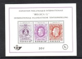 Belgia 1970 - Timbru pe timbru, Expo Belgica, colita neuzata