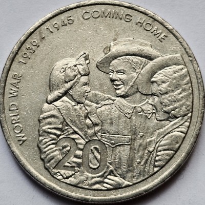 20 cents 2005 Australia, Coming Home - End of World War II, km#745 foto