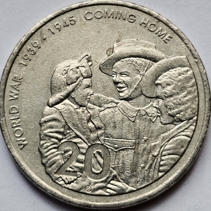 20 cents 2005 Australia, Coming Home - End of World War II, km#745