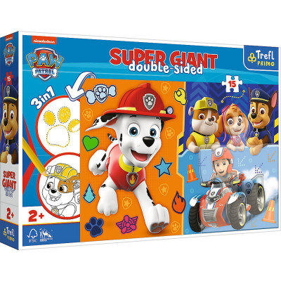 Puzzle Trefl Primo Super Giant 15 Patrula Catelusilor Cateii Fericiti foto