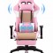Scaun gaming, GENATOR 3356, suport picioare, func?ie sezlong, Roz, cu masaj lombar Default Title