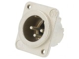 Soclu XLR 3 PIN Argint 16A 19x24mm