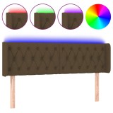 Cumpara ieftin Tablie de pat cu LED, maro inchis, 147x16x78/88 cm, textil