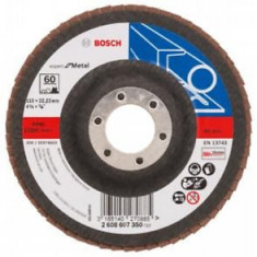 Disc de slefuire evantai BOSCH X551 pentru metal ,D 115 mm; G 60, versiunea dreapta