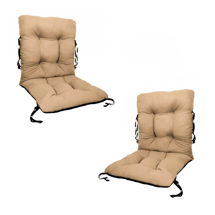 Set 2 perne decorative pentru scaun de bucatarie cu spatar, dimensiune  sezut 42x40 cm, spatar 42x50 cm, culoare bej, Palmonix | Okazii.ro