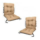 Set 2 perne decorative pentru scaun de bucatarie cu spatar, dimensiune sezut 42x40 cm, spatar 42x50 cm, culoare bej, Palmonix