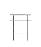 Balustrada de scara cu 3 bare, Inox, 100 cm