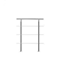 Balustrada de scara cu 3 bare, Inox, 100 cm