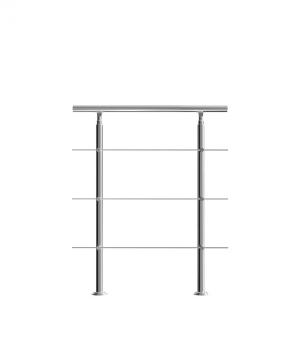 Balustrada de scara cu 3 bare, Inox, 100 cm