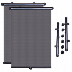 Set 2 Parasolar Auto Retractabile pentru Geamuri Laterale,Negru