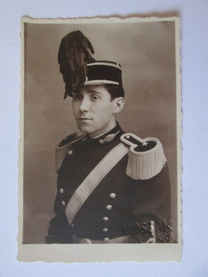 Foto 100 x 65 mm cabinet Kossak Timișoara,ofițer in uniformă de paradă/gală 1926 foto