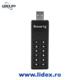 Memorie USB Smarty KeySecure Pro V2, 32GB, USB 3.2, Criptare hardware AES 256-bit, Indicator LED, Protectie avansata, Negru