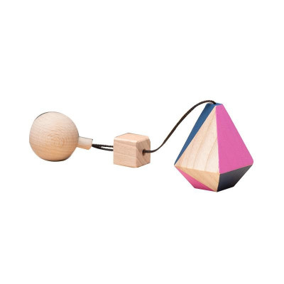 Jucarie Montessori din lemn, poliedru pentru centru activitati, roz-albastru, Mobbli EduKinder World foto