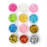 Cumpara ieftin Set 12 paiete decorative pentru unghii, hexagon, holografic