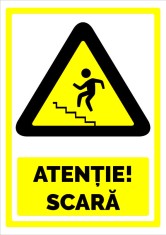 Semn atentie scara foto