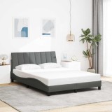 vidaXL Cadru de pat fără saltea, gri &icirc;nchis, 140x200 cm, textil
