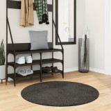 vidaXL Covor ISTAN, cu fire &icirc;nalte, aspect lucios, antracit, &Oslash; 100 cm