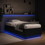 Cumpara ieftin Cadru de pat cu LED Stejar Negru 80 x 200 cm Lemn prelucrat