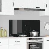 VidaXL Contrablat bucătărie negru 110x50x0.6 cm sticlă securizată