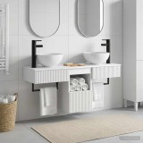 Cumpara ieftin Set dulap baie 3 buc. Alb 115 x 35 x 80 cm Lemn prelucrat
