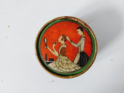 Cutie vintage Three Flowers Face Powder Deco Richard Hudnut NY Paris (USA) foto