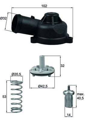 MAHLE TI 244 83D termostat,lichid racire foto